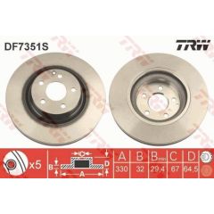 TRW Bremžu disks DF7351S