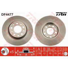 TRW Bremžu disks DF4477