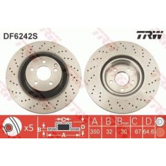 TRW Bremžu disks DF6242S