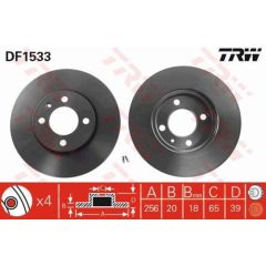 TRW Bremžu disks DF1533