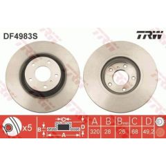 TRW Bremžu disks DF4983S