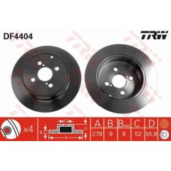 TRW Bremžu disks DF4404