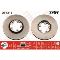 TRW Bremžu disks DF4216