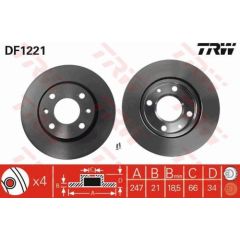 TRW Bremžu disks DF1221