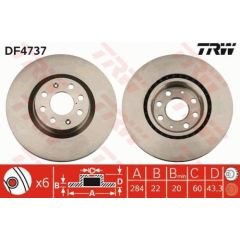 TRW Bremžu disks DF4737