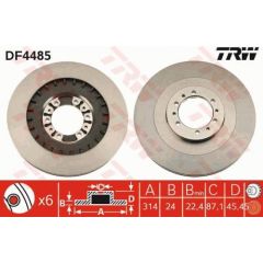 TRW Bremžu disks DF4485