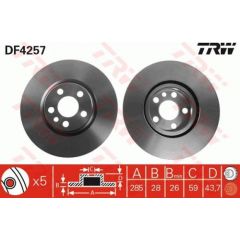 TRW Bremžu disks DF4257