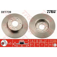 TRW Bremžu disks DF1739