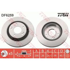 TRW Bremžu disks DF6259