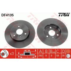 TRW Bremžu disks DF4135
