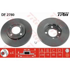 TRW Bremžu disks DF2780