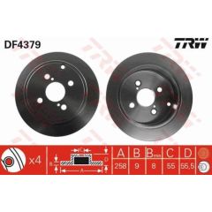 TRW Bremžu disks DF4379