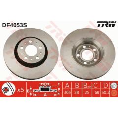 TRW Bremžu disks DF4053S