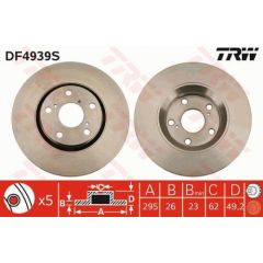TRW Bremžu disks DF4939S
