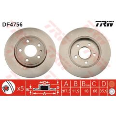 TRW Bremžu disks DF4756