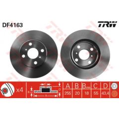 TRW Bremžu disks DF4163