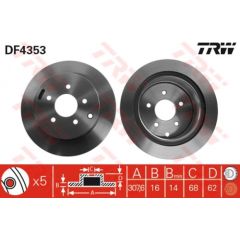 TRW Bremžu disks DF4353