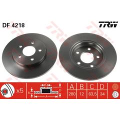TRW Bremžu disks DF4218