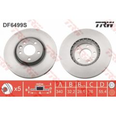 TRW Bremžu disks DF6499S