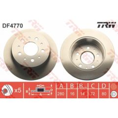 TRW Bremžu disks DF4770