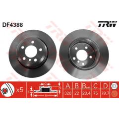 TRW Bremžu disks DF4388