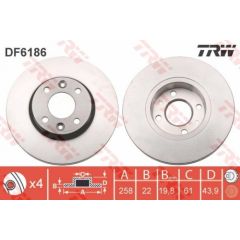TRW Bremžu disks DF6186