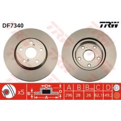 TRW Bremžu disks DF7340