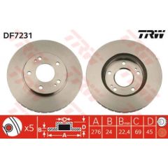 TRW Bremžu disks DF7231