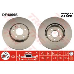 TRW Bremžu disks DF4866S