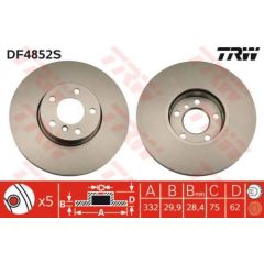TRW Bremžu disks DF4852S