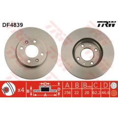 TRW Bremžu disks DF4839