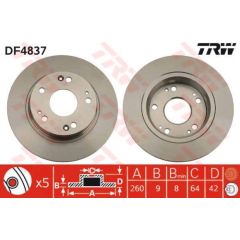 TRW Bremžu disks DF4837