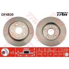 TRW Bremžu disks DF4830