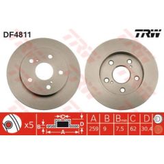 TRW Bremžu disks DF4811