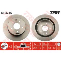 TRW Bremžu disks DF4745