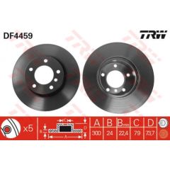 TRW Bremžu disks DF4459