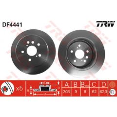 TRW Bremžu disks DF4441