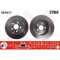 TRW Bremžu disks DF4417