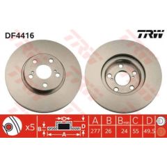 TRW Bremžu disks DF4416