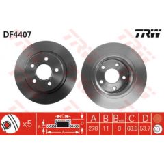 TRW Bremžu disks DF4407