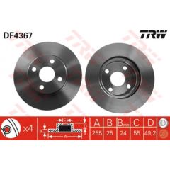 TRW Bremžu disks DF4367