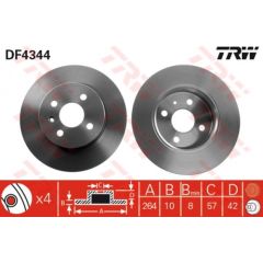 TRW Bremžu disks DF4344