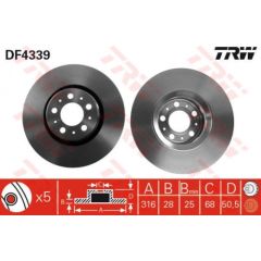 TRW Bremžu disks DF4339