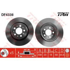 TRW Bremžu disks DF4338