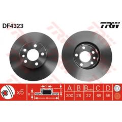 TRW Bremžu disks DF4323