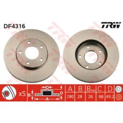 TRW Bremžu disks DF4316