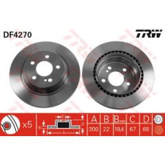 TRW Bremžu disks DF4270