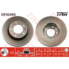 TRW Bremžu disks DF4249S