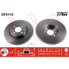 TRW Bremžu disks DF4110