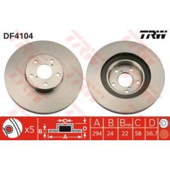 TRW Bremžu disks DF4104